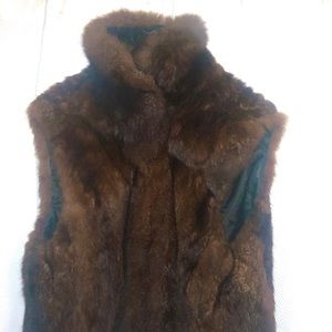 GORGEOUS DARK BROWN REAL FUR VEST~ POSSIBLY MINK?